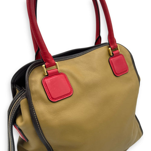 Loewe Amazona Top Handle Bag Beige in Calfskin, Gold hardware_8