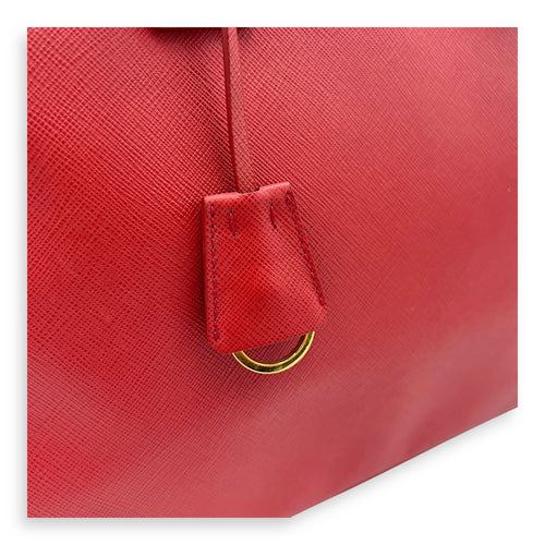 Prada Galleria Top Handle Bag Red in Saffiano Leather, Gold hardware_8