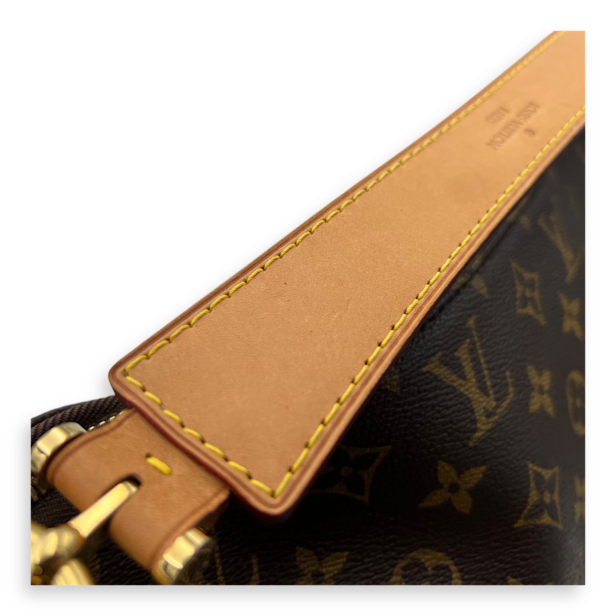 Louis Vuitton Sully MM Brown Top Handle Bag in Monogram Coated Canvas, Gold hardware_8