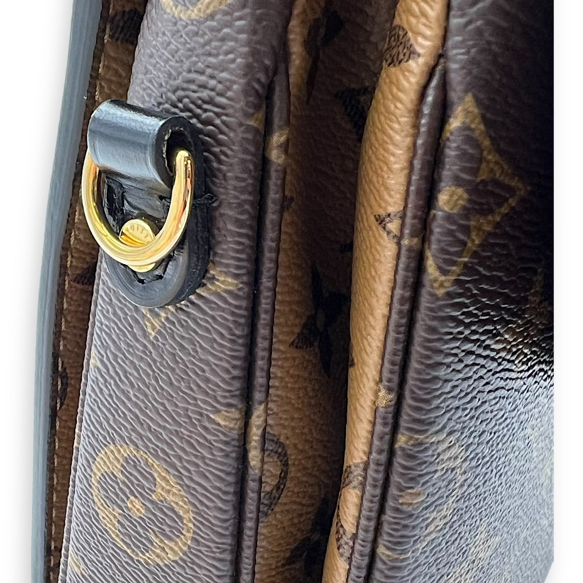 Louis Vuitton Pochette Metis Brown Crossbody Bag in Monogram Coated Canvas, Gold hardware_8