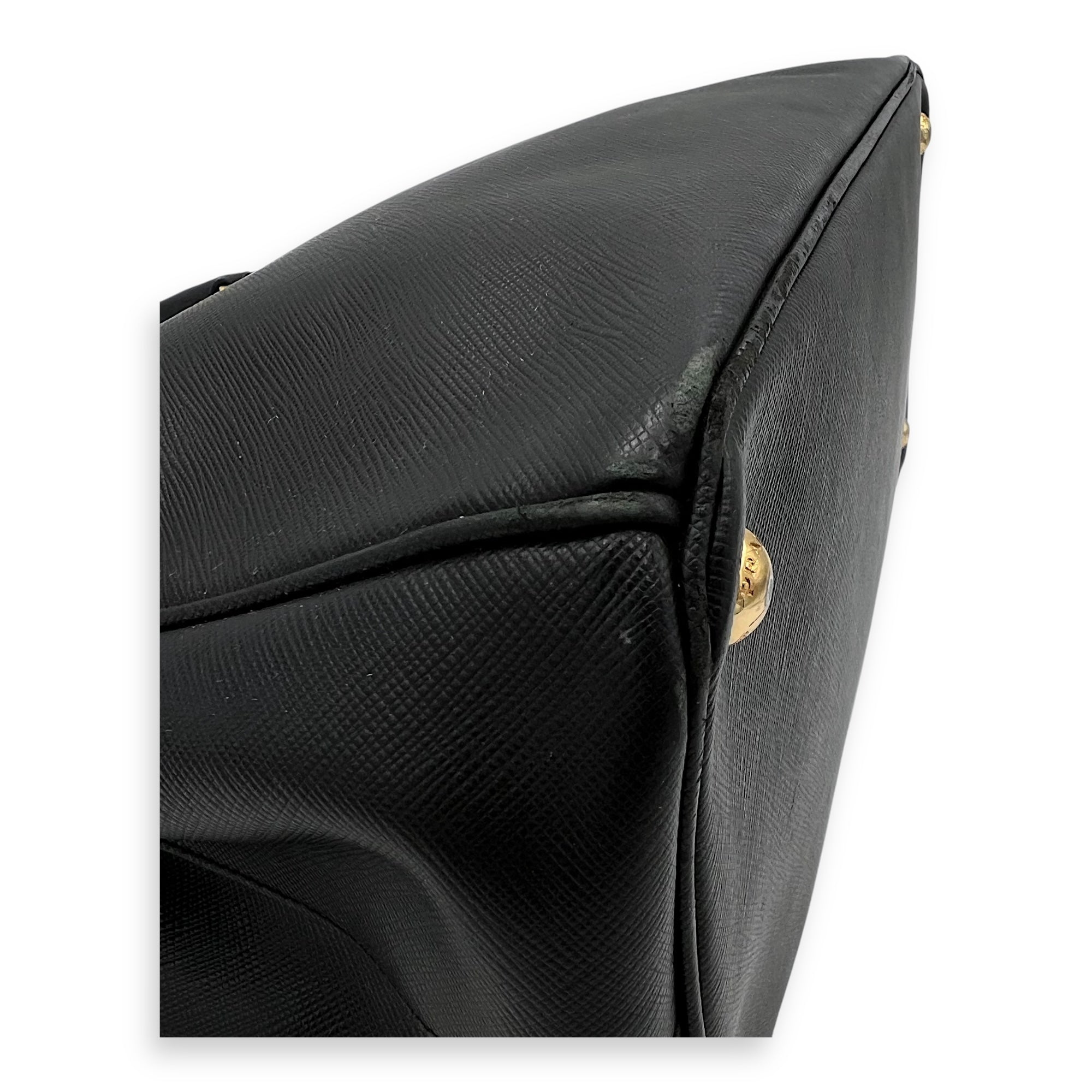 Prada Galleria Top Handle Bag Black in Saffiano Leather, Gold hardware_8