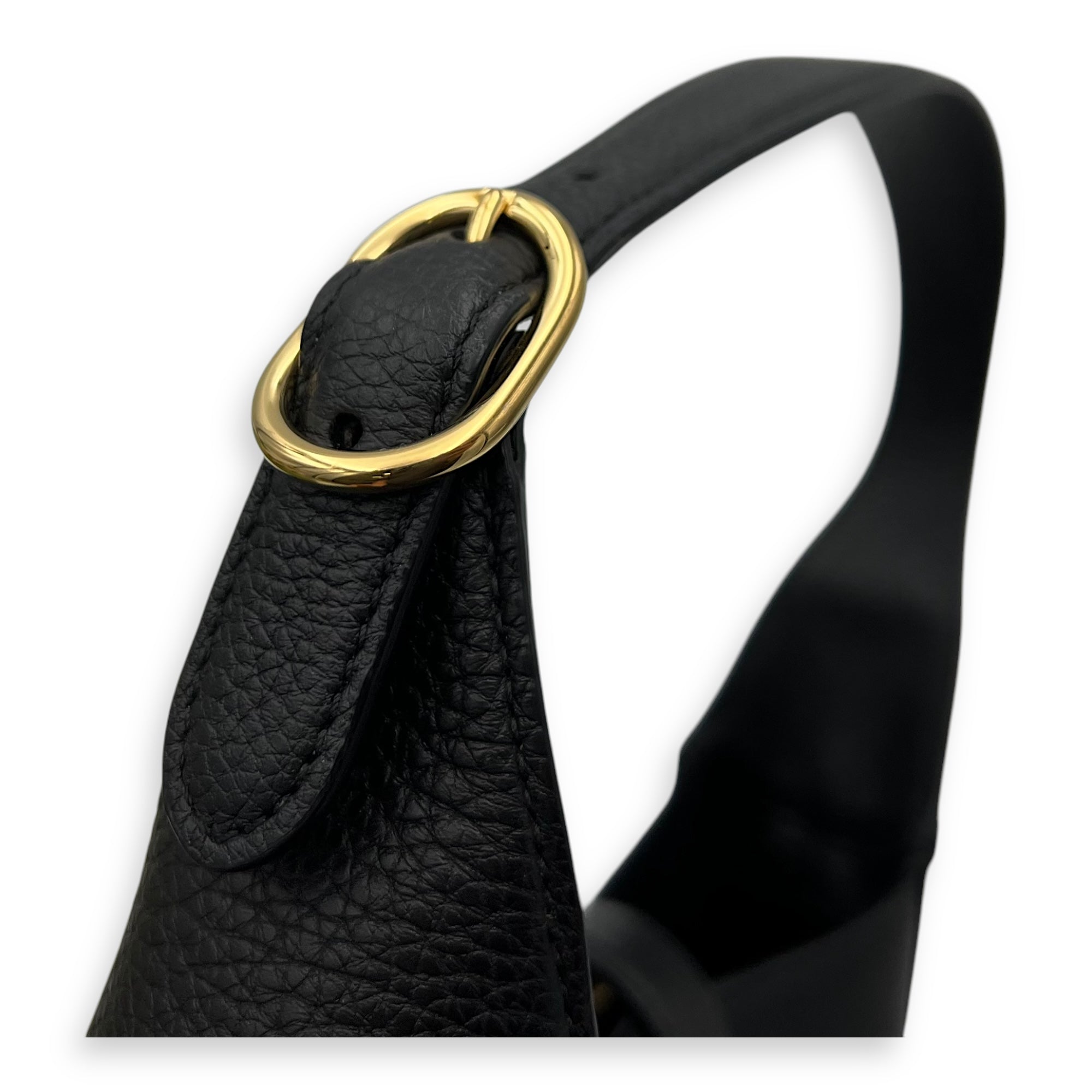 Gucci Jackie 1961 Shoulder Bag Black in Calfskin, Gold hardware_8