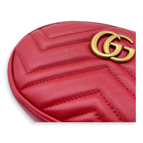 Gucci GG Marmont Belt Bag Red in Calfskin, Gold hardware_8