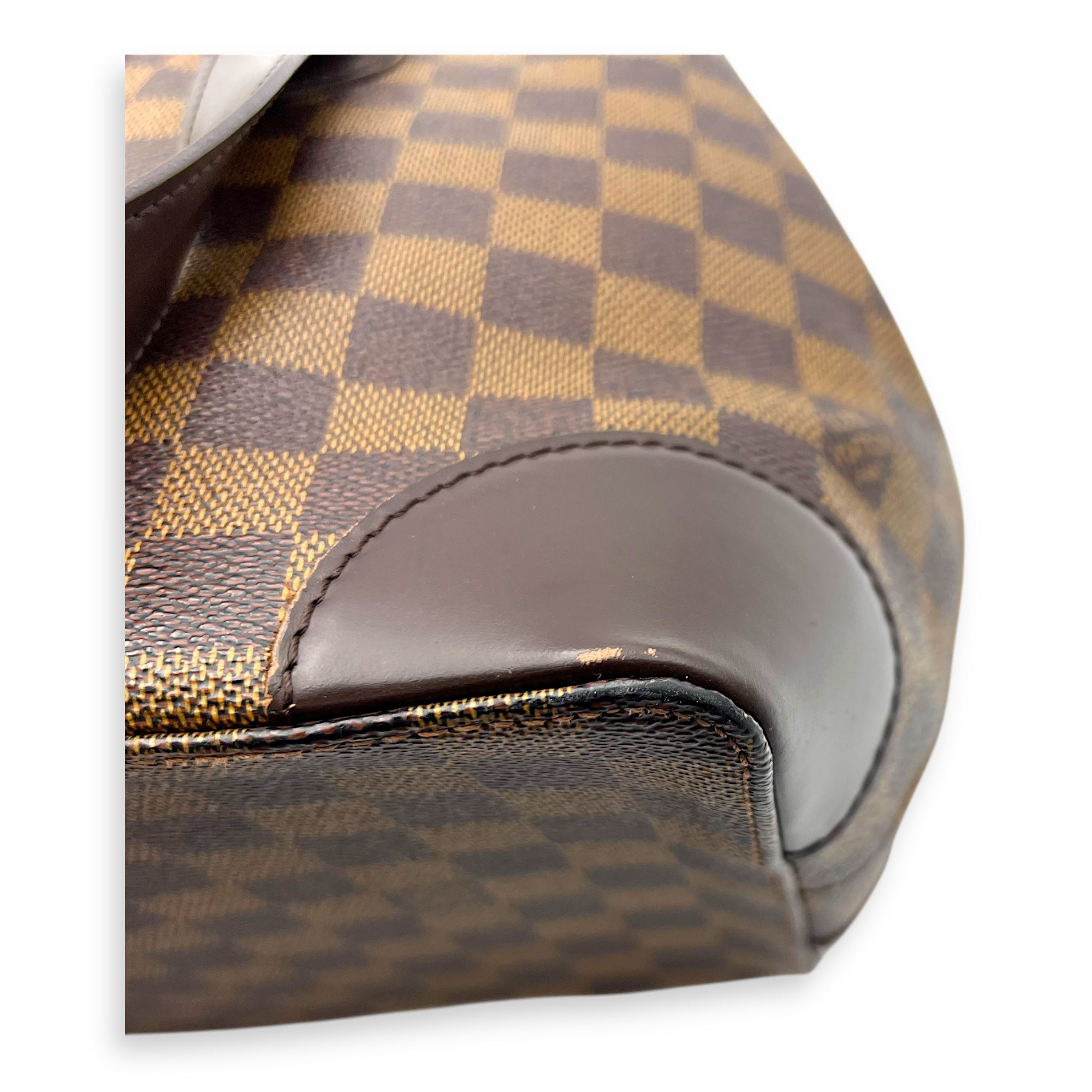 Louis Vuitton Hampstead Top Handle Bag PM Brown in Coated Canvas, Gold hardware_8