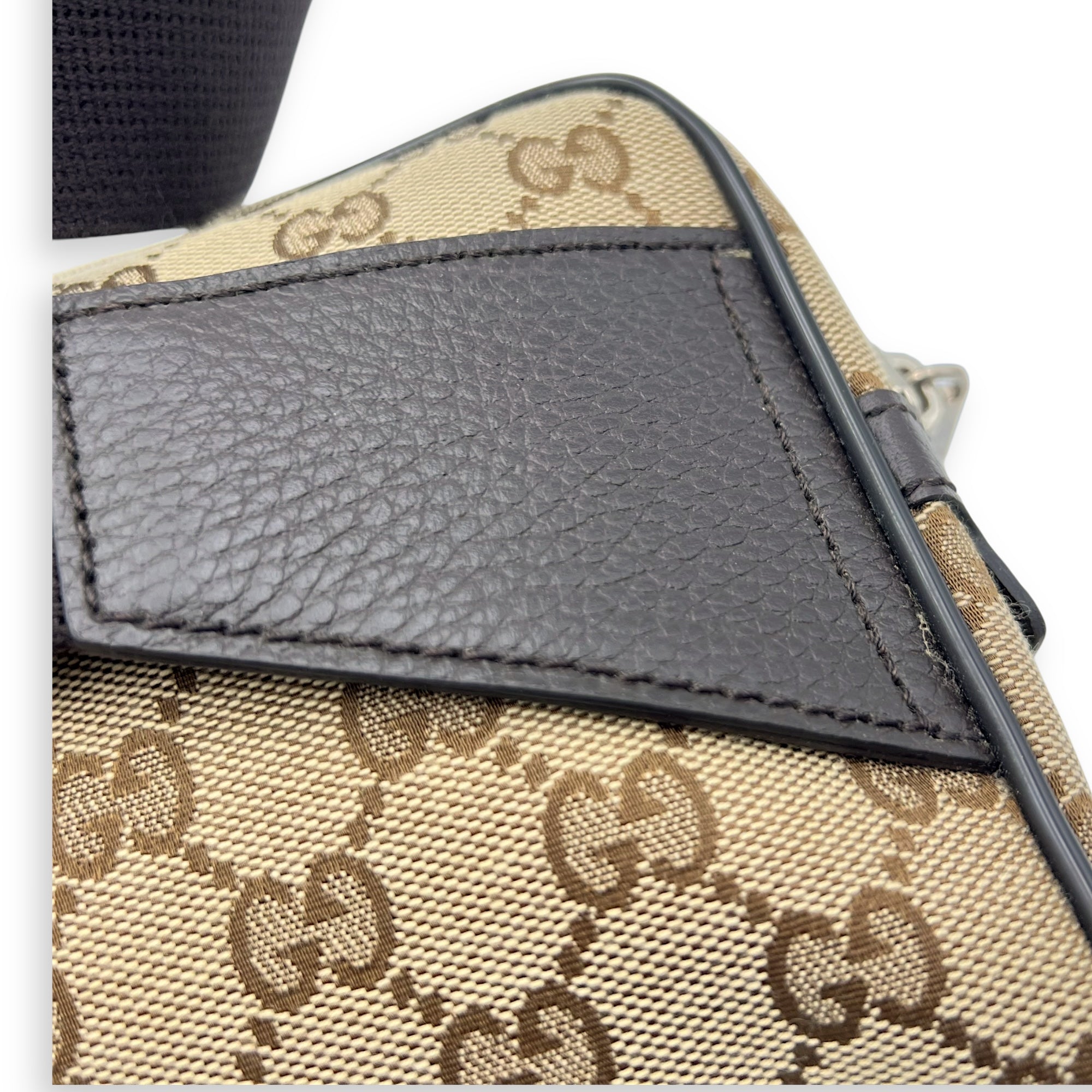 Gucci GG Belt Bag Brown in Canvas, Silver hardware_10