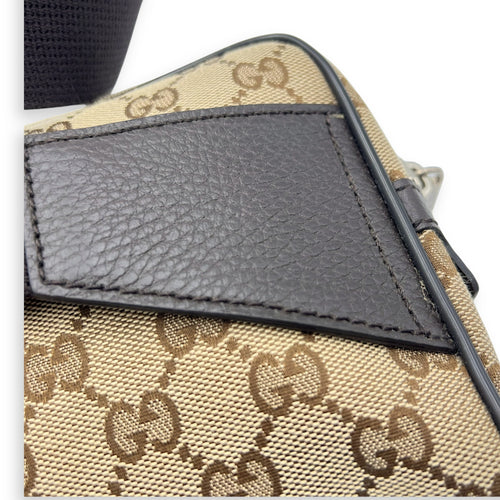 Gucci GG Belt Bag Brown in Canvas, Silver hardware_10