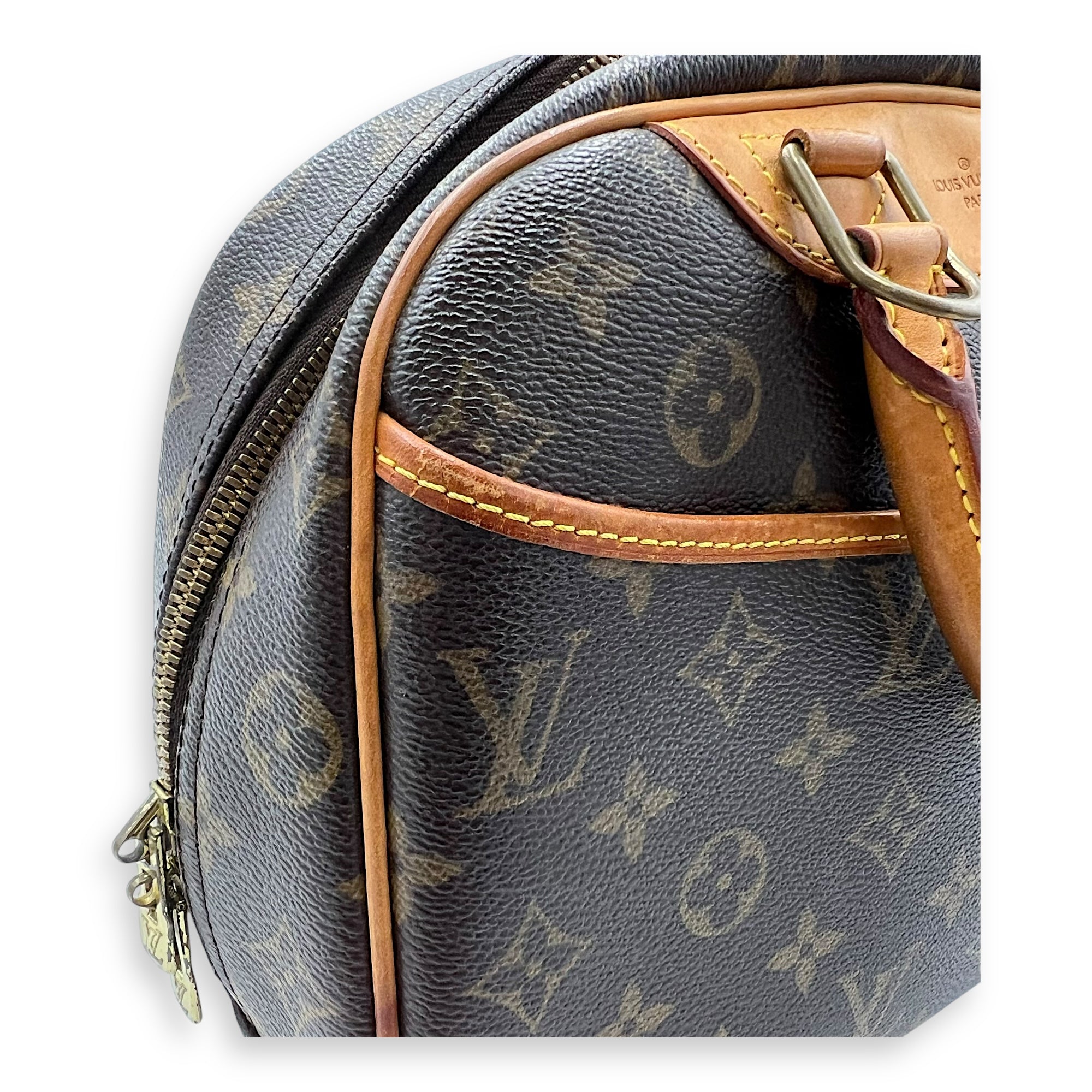 Louis Vuitton Trouville PM Brown Top Handle Bag in Monogram Coated Canvas, Gold hardware_8