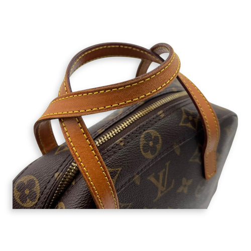 Louis Vuitton Spontini Brown Top Handle Bag in Monogram Coated Canvas, Gold hardware_8