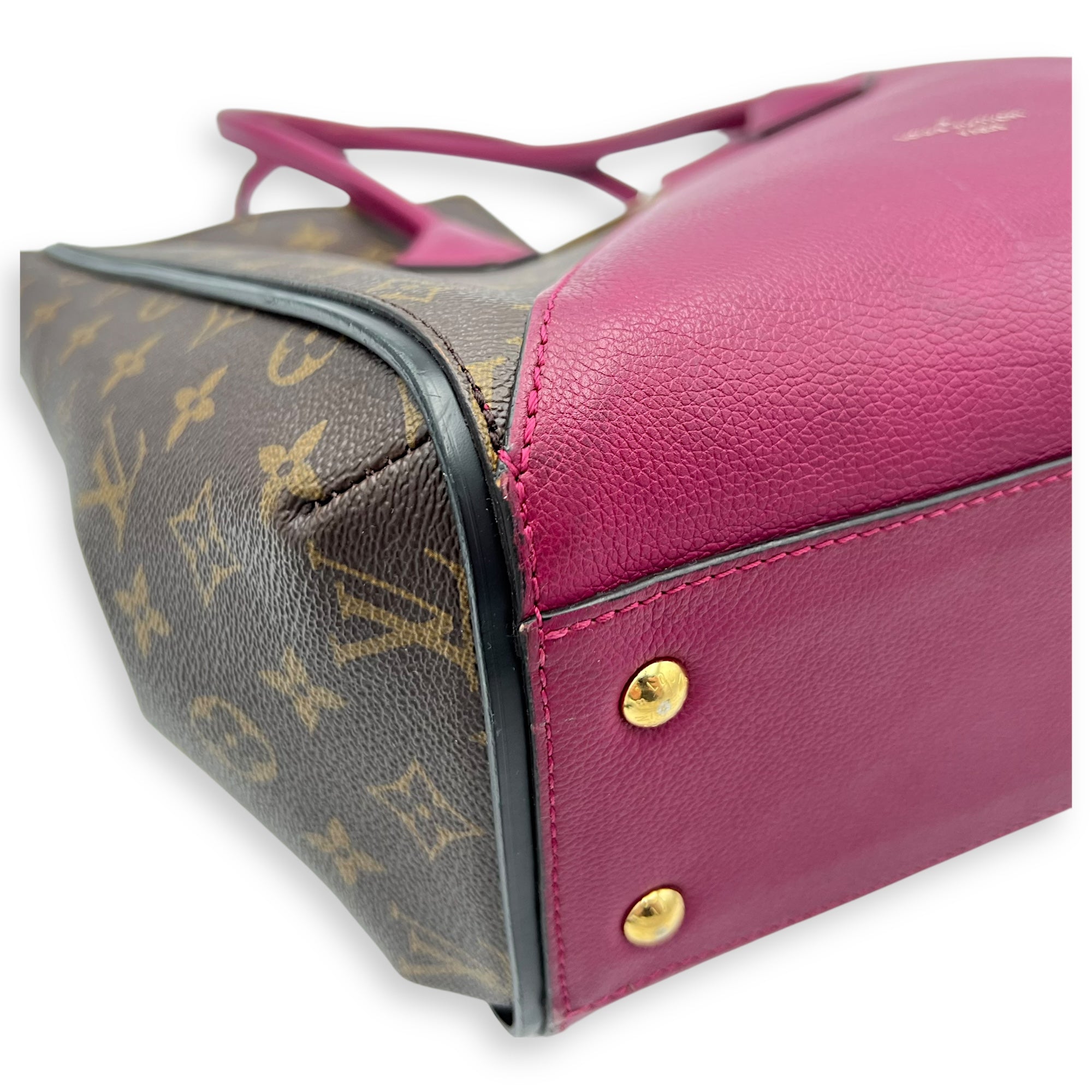 Louis Vuitton Kimono Top Handle Bag MM Brown in Monogram Coated Canvas, Gold hardware_8