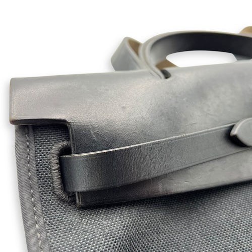 Hermès Herbag 31 Black Top Handle Bag in Canvas, Silver hardware_8