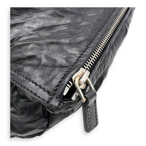 Givenchy Pandora Black Top Handle Bag in Distressed Leather, Silver hardware_10