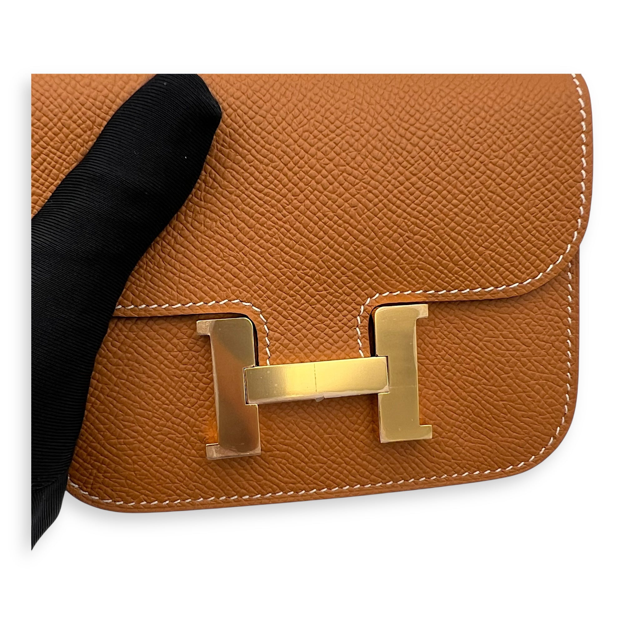 Hermès Constance Slim Toffee Wallet in Epsom, Gold hardware_12