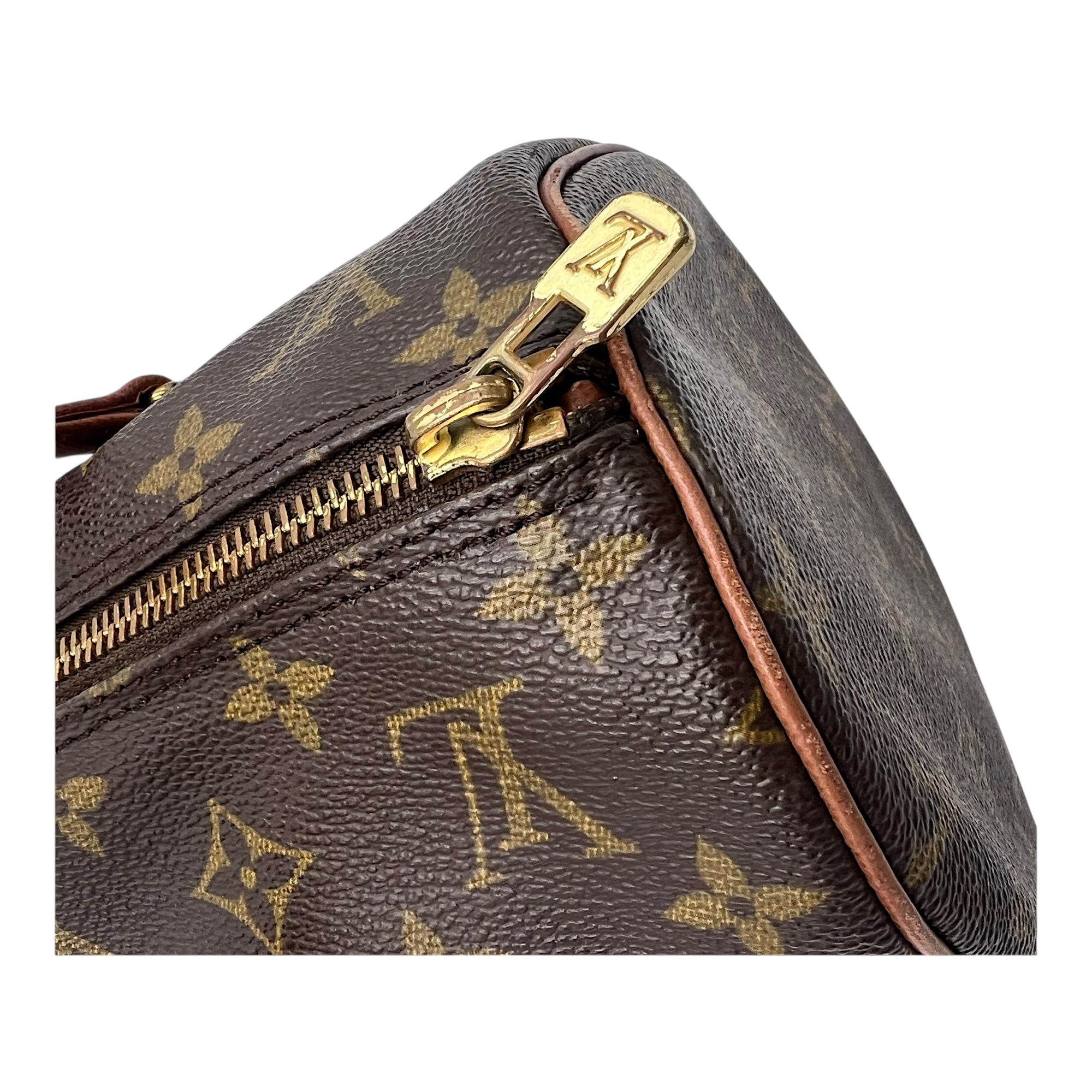 Louis Vuitton Papillon Top Handle Bag Brown in Monogram Coated Canvas, Gold hardware_12