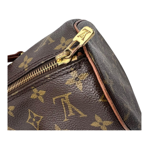 Louis Vuitton Papillon Top Handle Bag Brown in Monogram Coated Canvas, Gold hardware_12