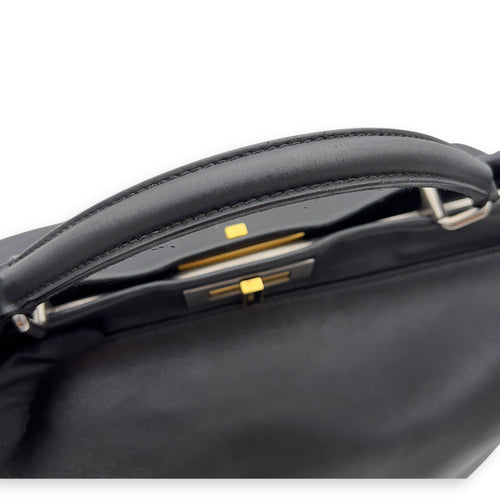 Fendi Peekaboo Top Handle Bag Black in Calfskin, Silver hardware_12