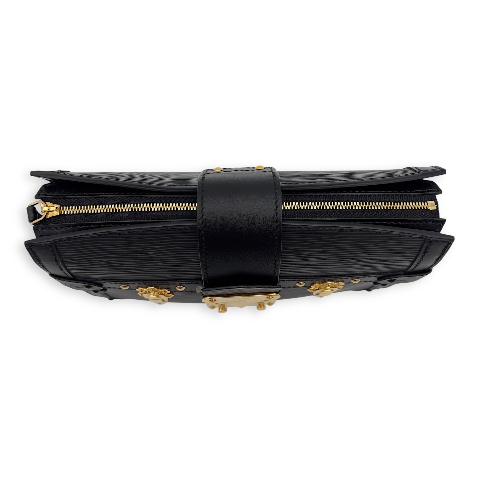 Louis Vuitton Trunk Black Clutch in Epi Leather, Gold hardware_6