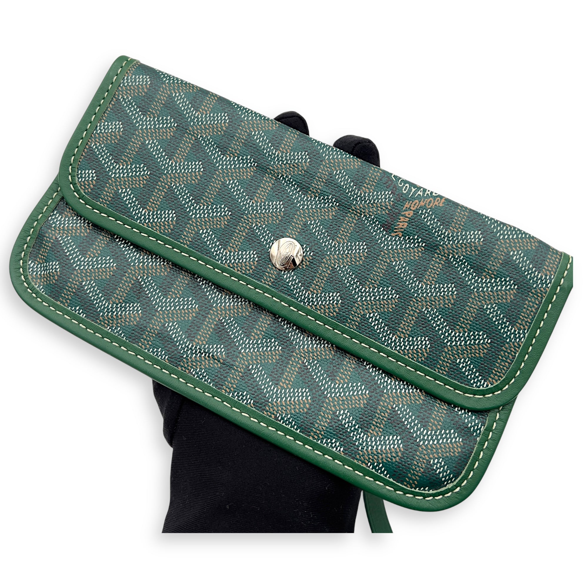 Goyard Saint Louis Tote Bag Green in Coated Canvas, Silver hardware_4