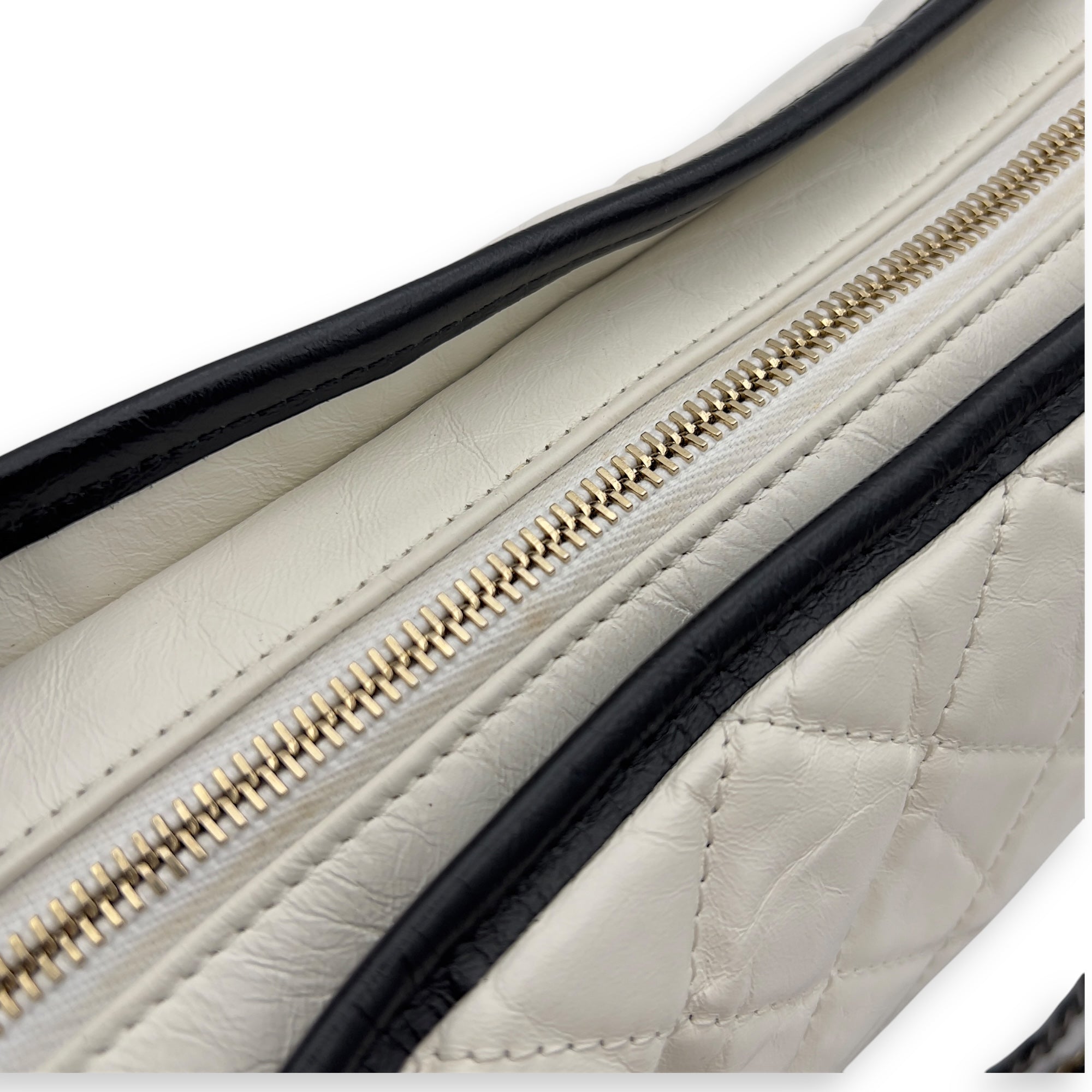 Chanel Gabrielle Shoulder Bag White in Calfskin, Mixed hardware_8