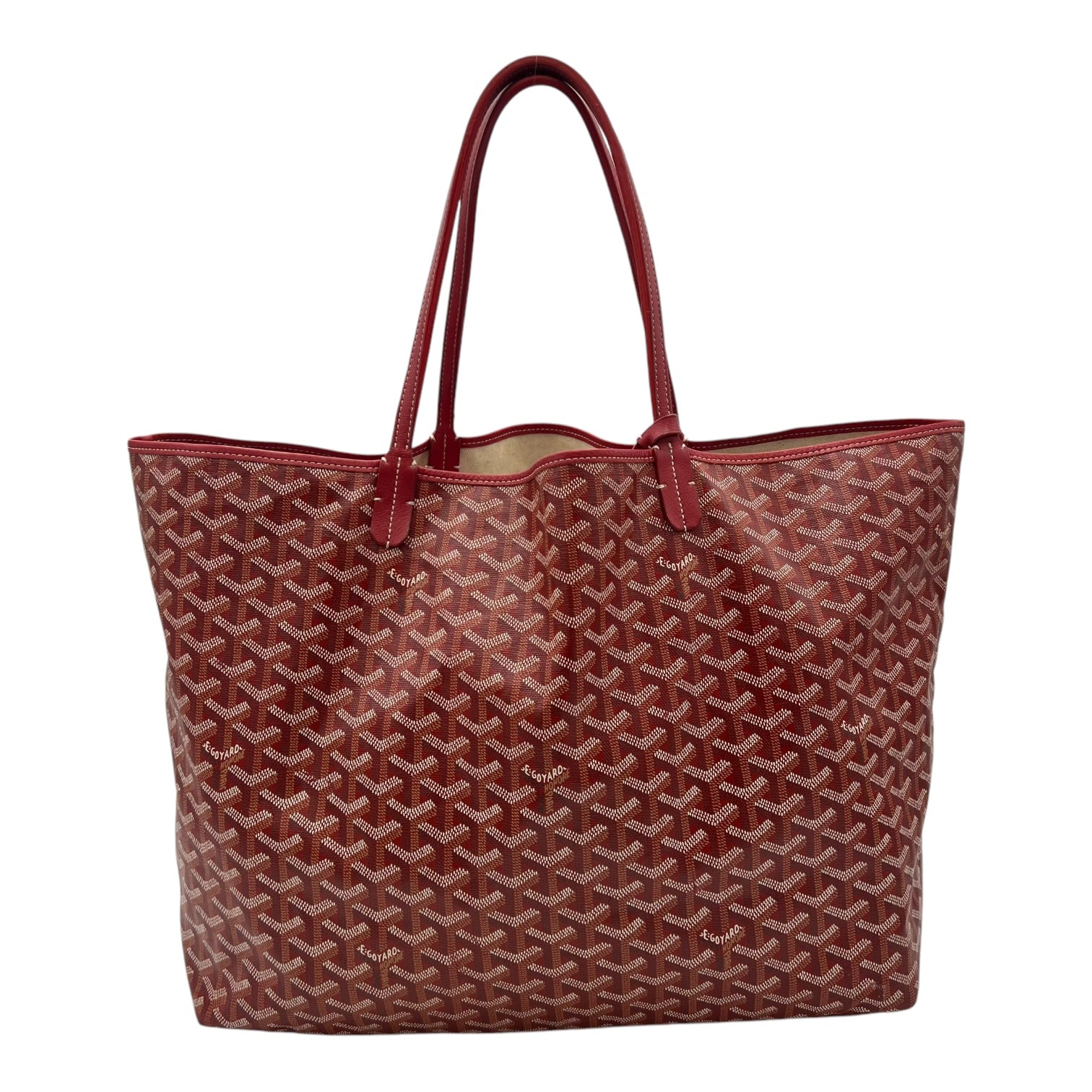 Goyard Saint Louis GM Red Tote Bag in Coated Canvas, Silver hardware_2