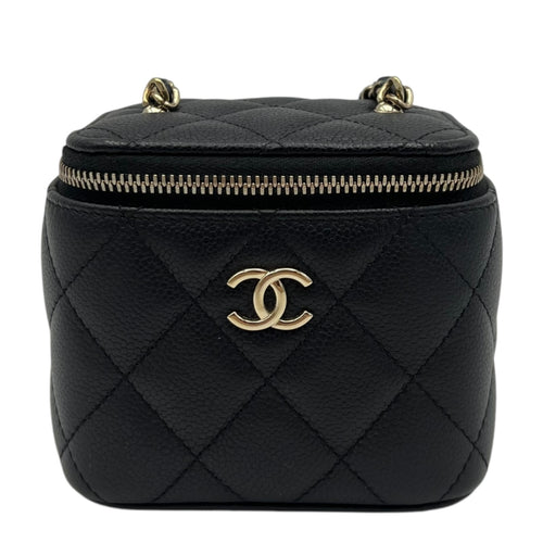 Chanel Vanity Crossbody Bag Black in Caviar Leather, Gold hardware_1