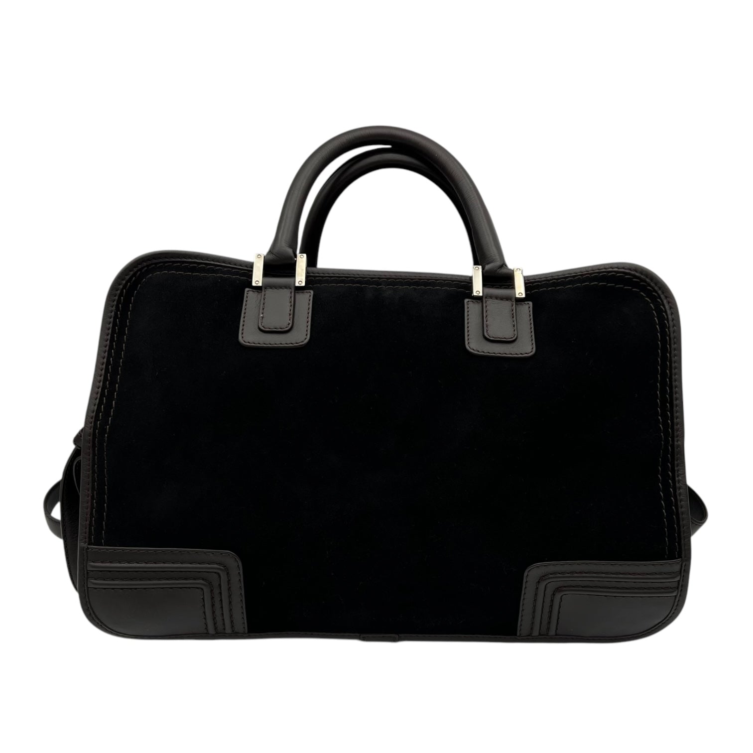 Loewe Amazona Top Handle Bag Black in Epsom, Silver hardware_2