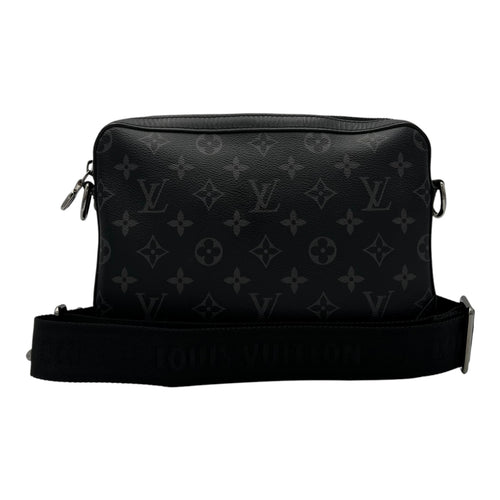 Louis Vuitton Trio Shoulder Bag Black in Monogram Coated Canvas, Silver hardware_8