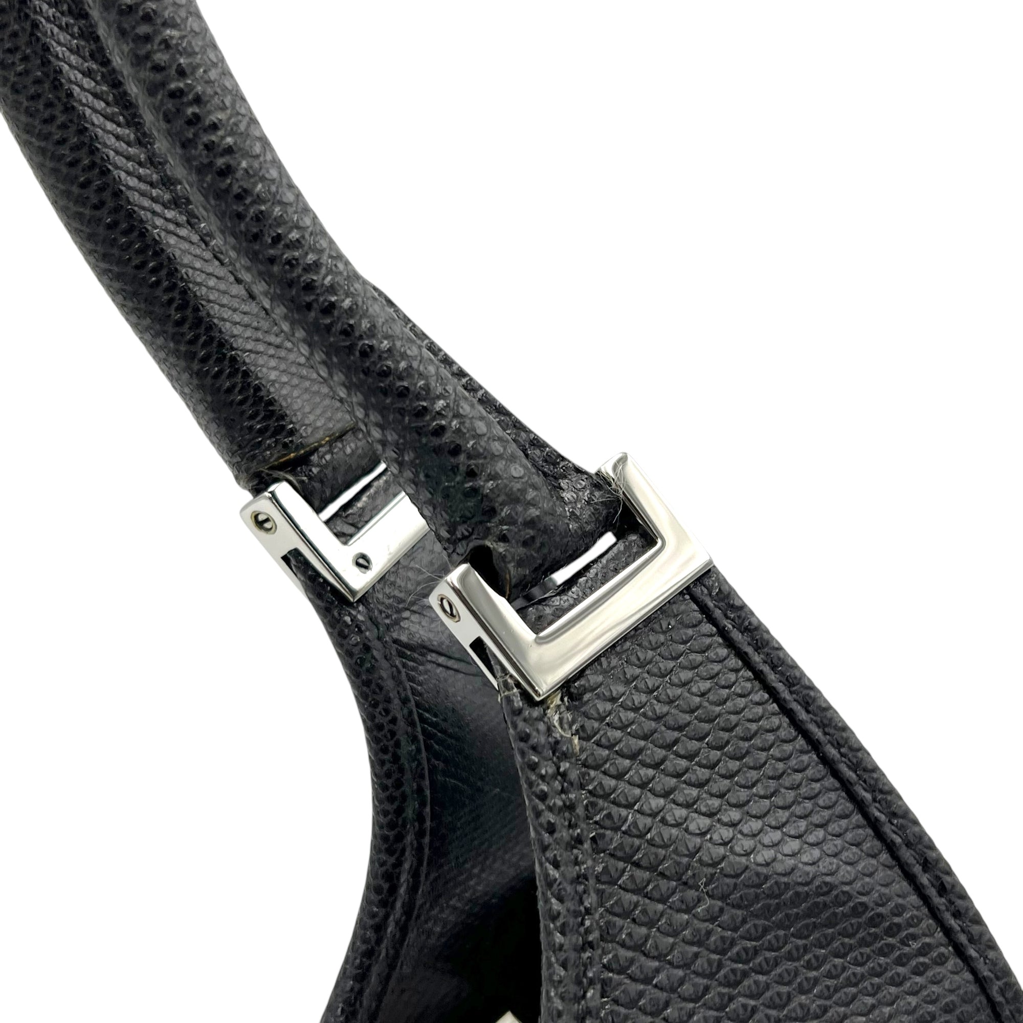 Gucci Jackie 1961 Shoulder Bag Black in Python Embossed Calfskin, Silver hardware_8