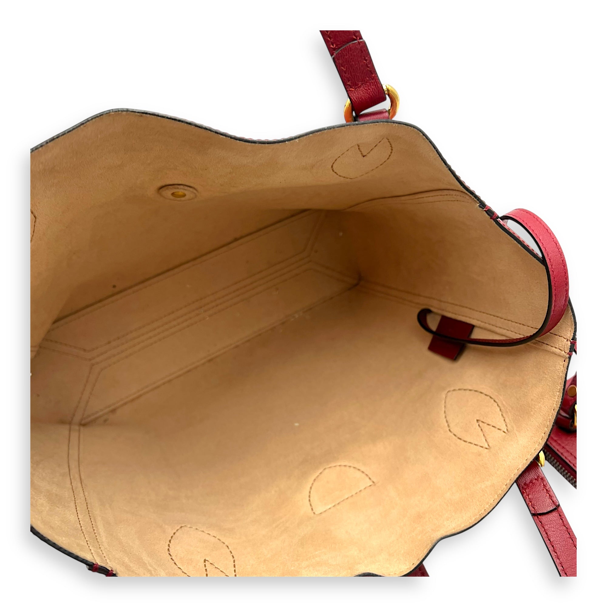 Gucci GG Tote Bag Red in Calfskin, Gold hardware_8
