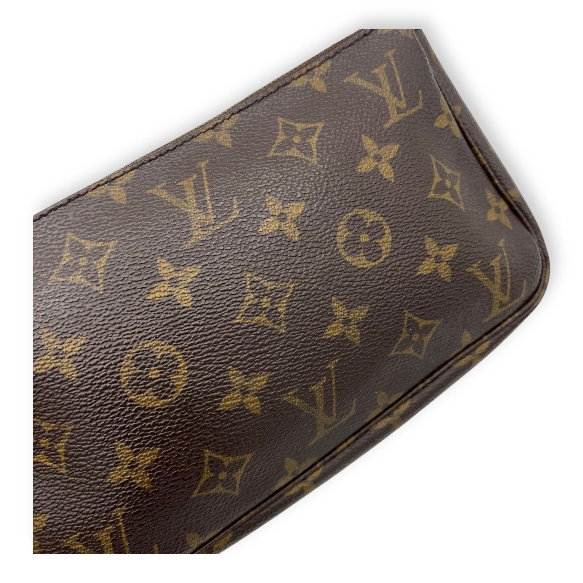 Louis Vuitton Pochette Accessoires Shoulder Bag Brown in Monogram Coated Canvas, Gold hardware_8
