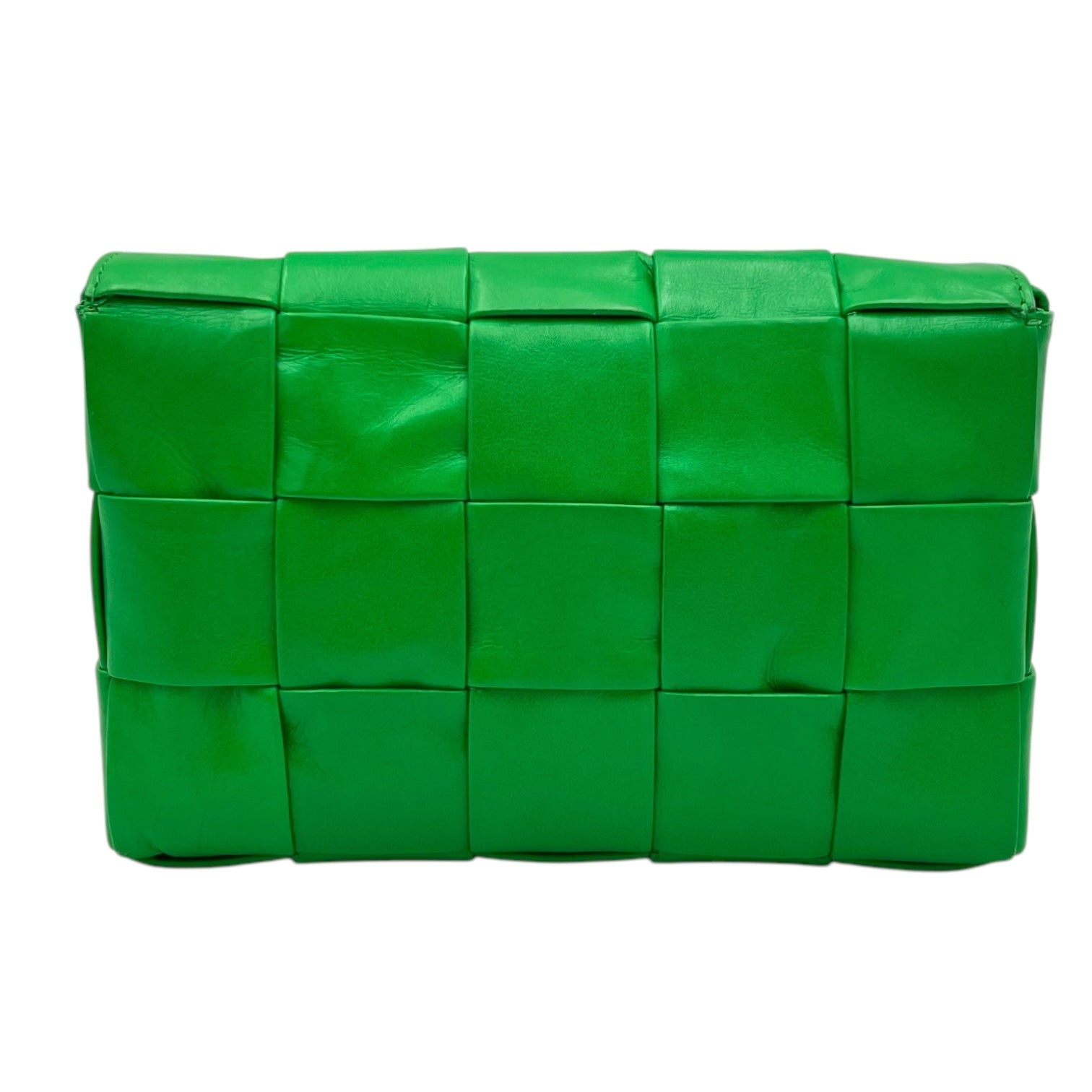 Bottega Veneta Cassette Crossbody Bag Green in Calfskin, Silver hardware_2
