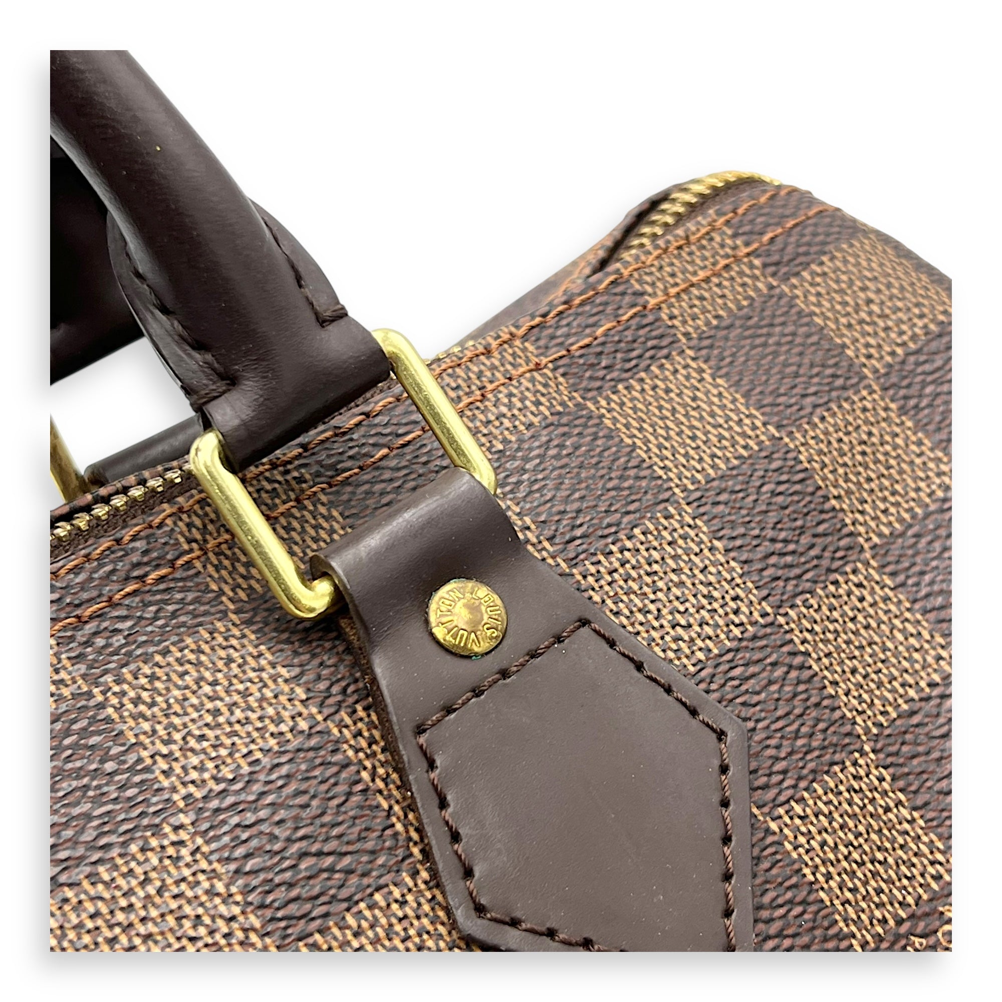 Louis Vuitton Speedy Top Handle Bag 30 Brown in Cowhide Leather, Gold hardware_8