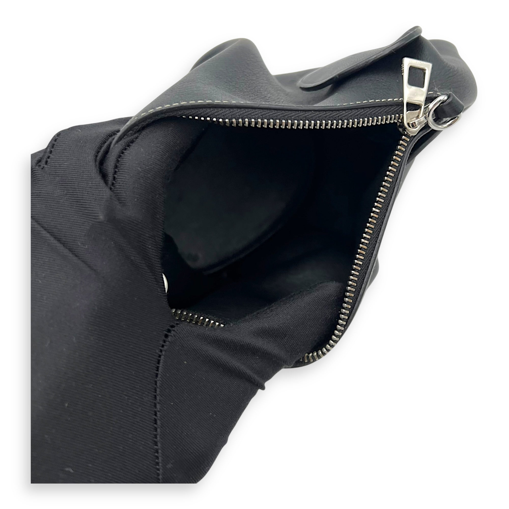 Loewe Elephant Crossbody Bag Black in Calfskin, Silver hardware_8