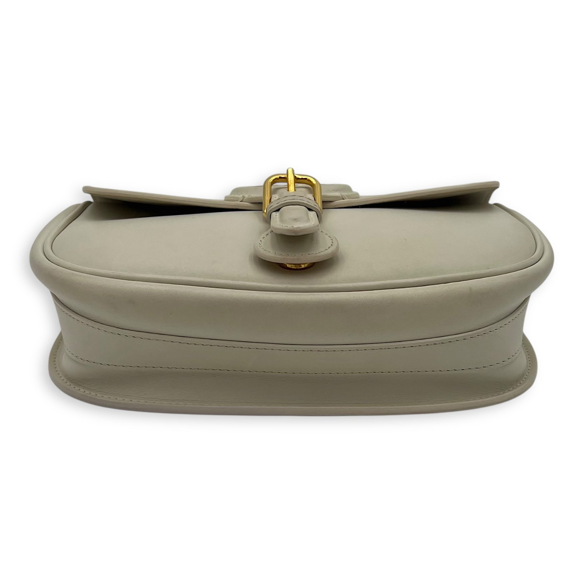 Christian Dior Bobby Crossbody Bag White in Calfskin, Gold hardware_5