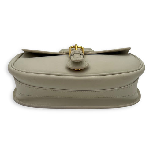 Christian Dior Bobby Crossbody Bag White in Calfskin, Gold hardware_5