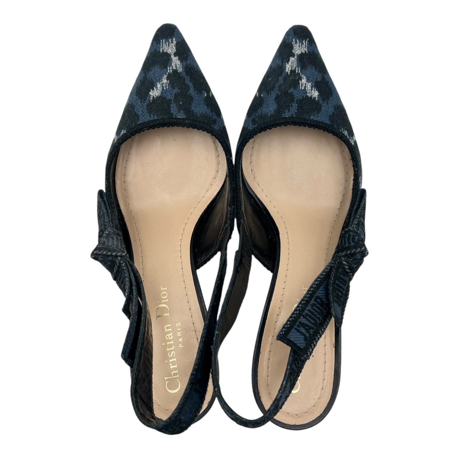 Christian Dior Jacquard Slingbacks Heels Others Blue in Jacquard_1