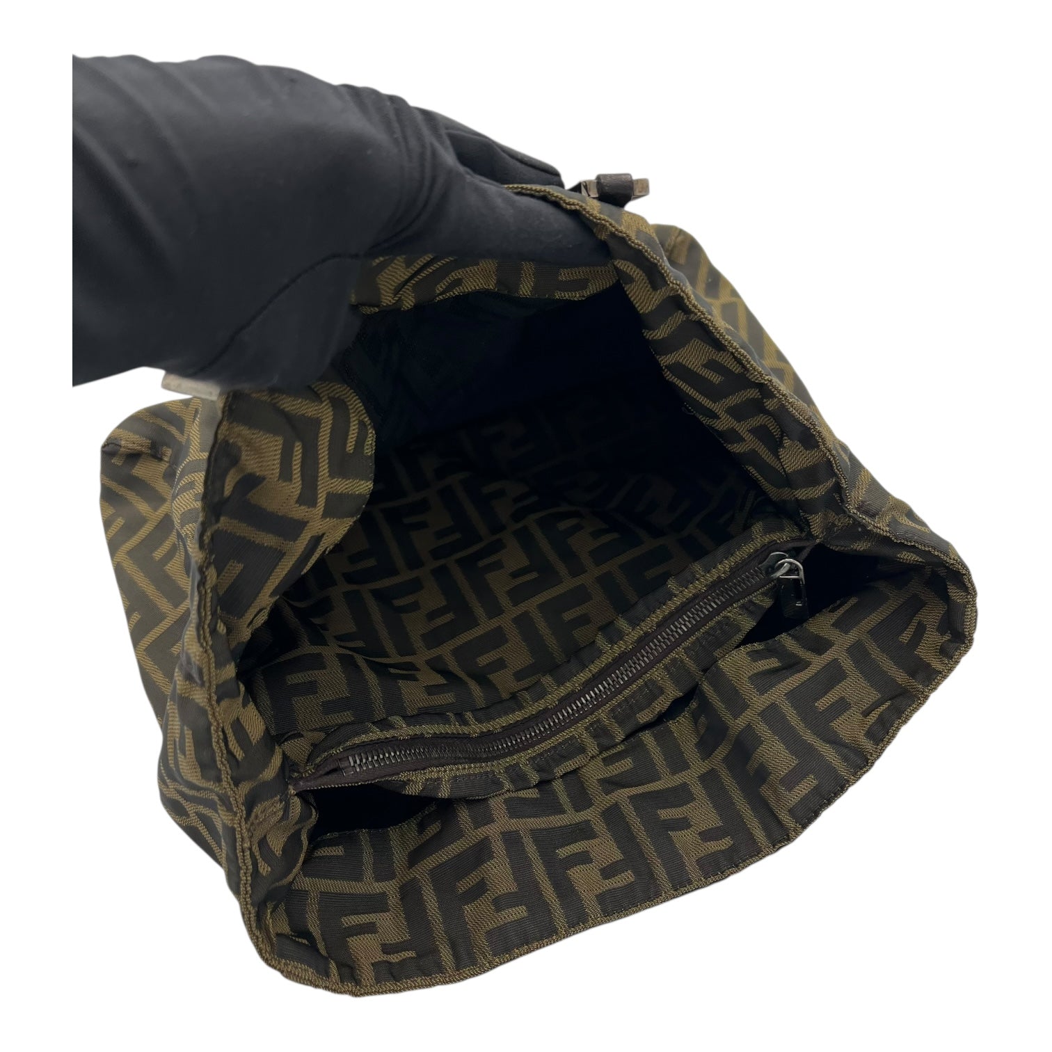 Fendi Zucca Tote Bag Brown in Canvas, Silver hardware_8
