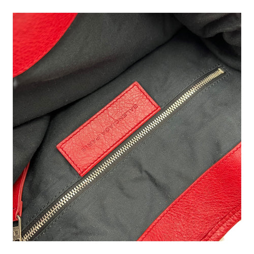 Balenciaga Others Top Handle Bag Red in Distressed Leather, Silver hardware_8
