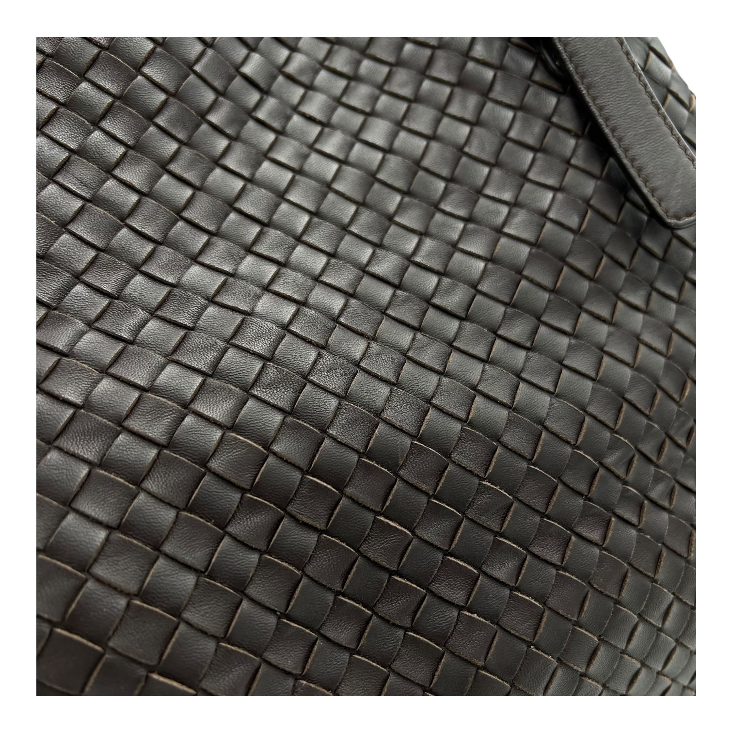 Bottega Veneta Intrecciato Tote Bag Brown in Lambskin, Gunmetal hardware_8