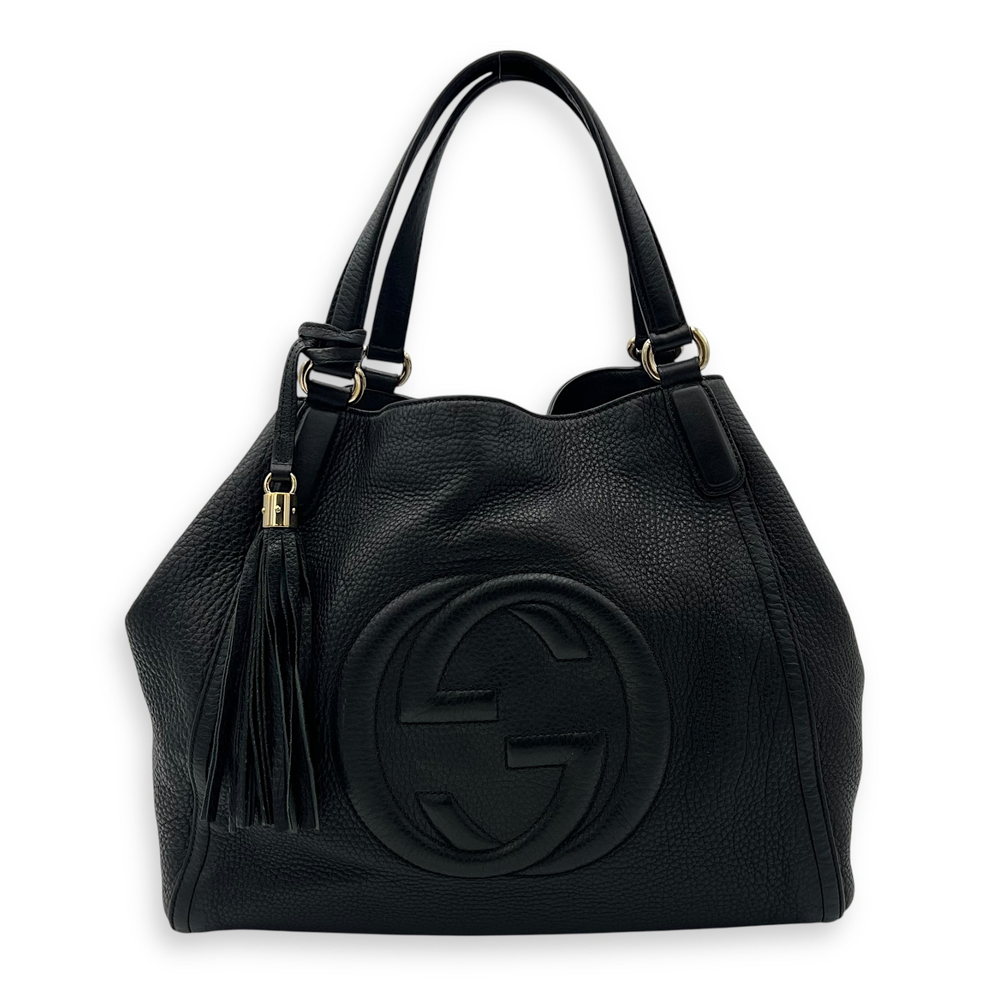 Gucci Soho Tote Bag Black in Calfskin, Gold hardware_1