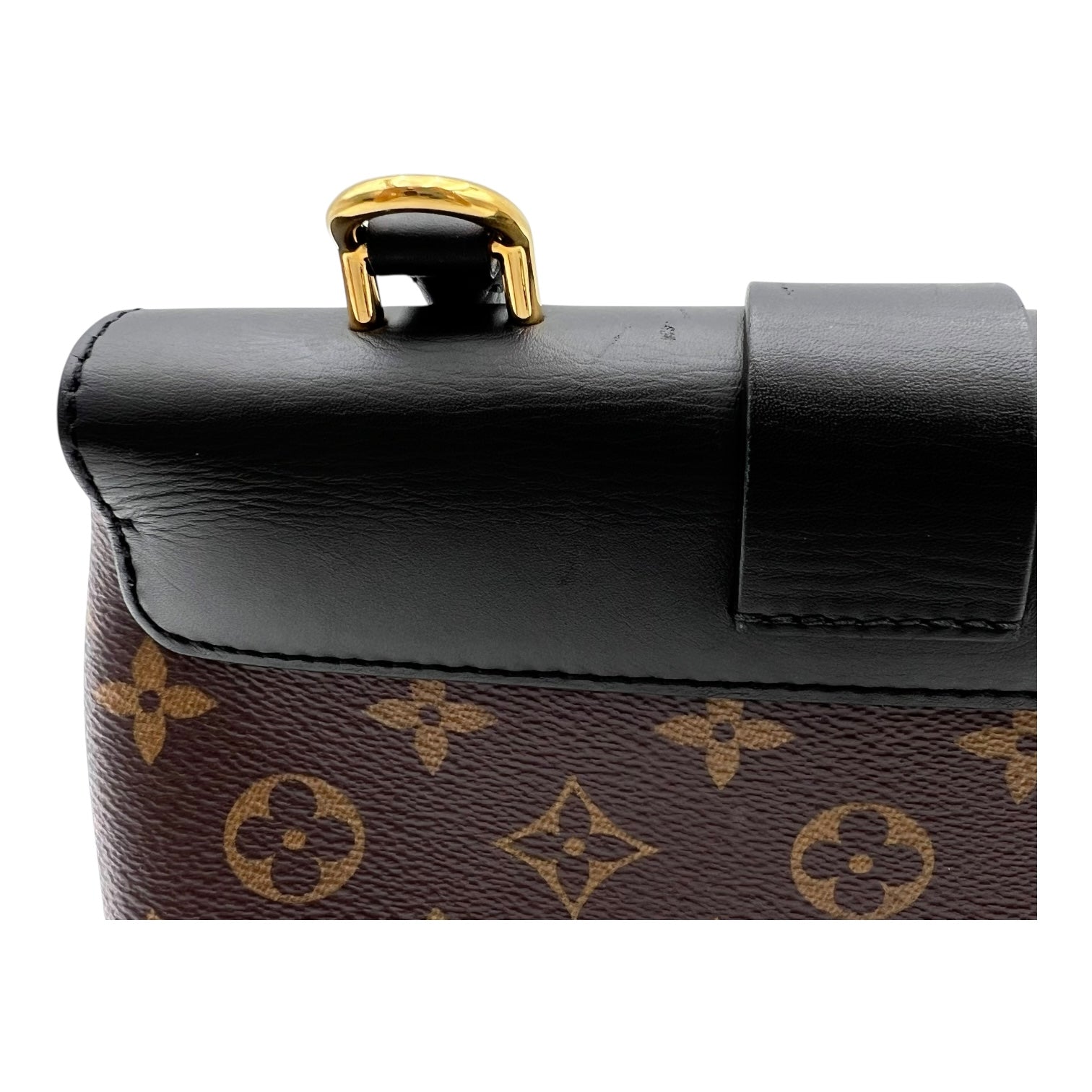 Louis Vuitton Locky Top Handle Bag Black in Monogram Coated Canvas, Gold hardware_7