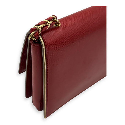 Salvatore Ferragamo Vara Bow Shoulder Bag Red in Calfskin, Gold hardware_9