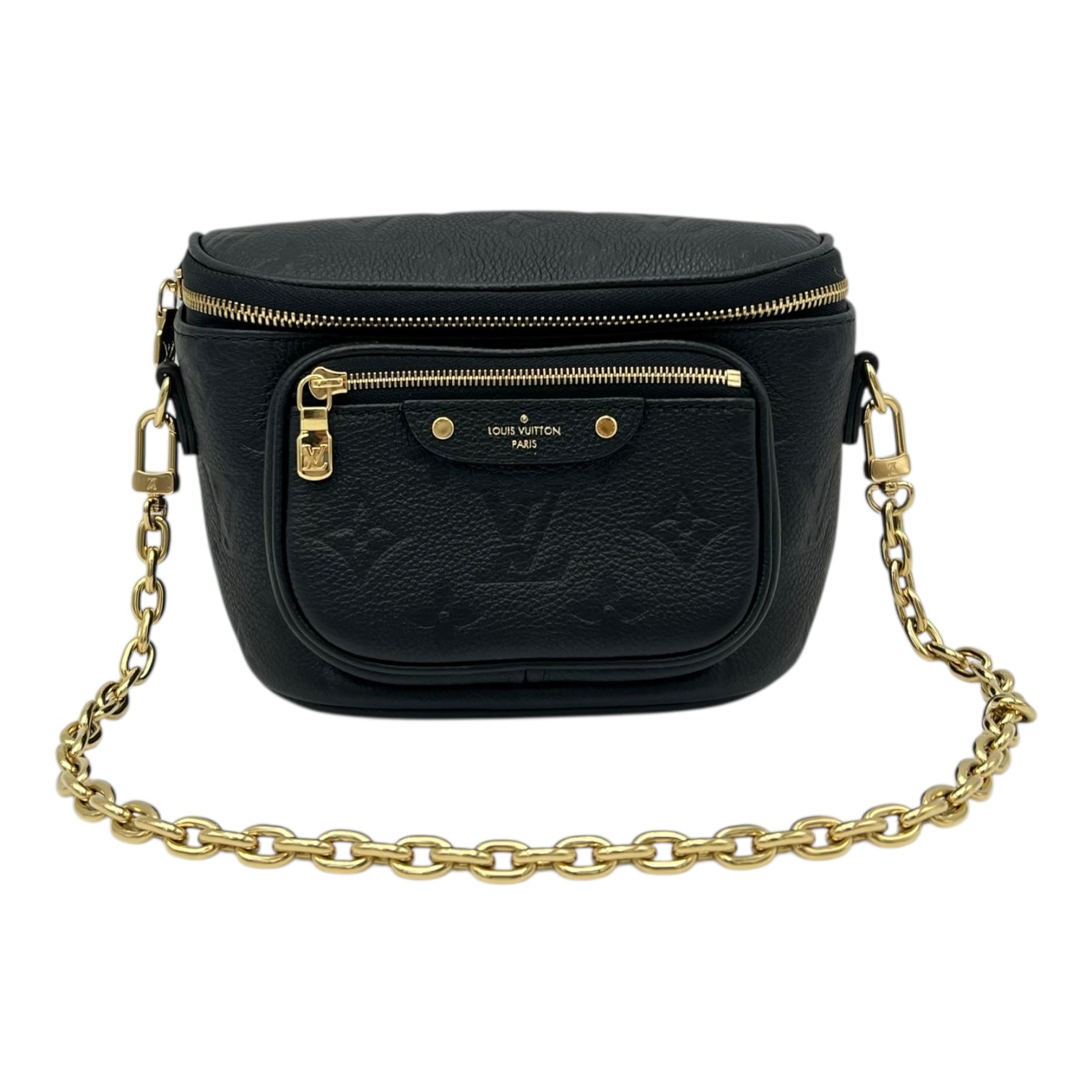 Louis Vuitton BumBag Belt Bag Black in Empreinte Leather, Gold hardware_8