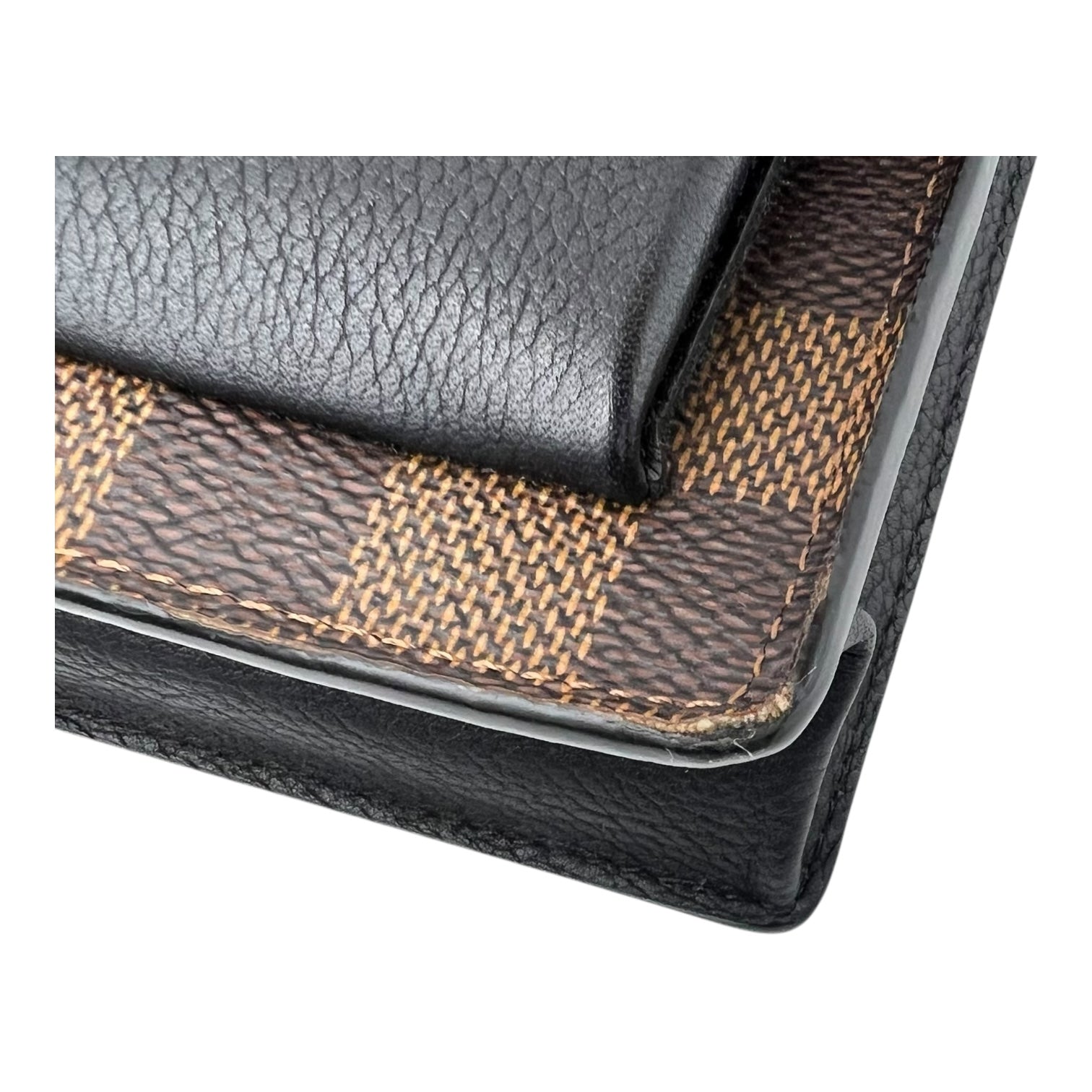 Louis Vuitton Vavin Wallet On Chain Damier Ebene in Coated Canvas, Gold hardware_8