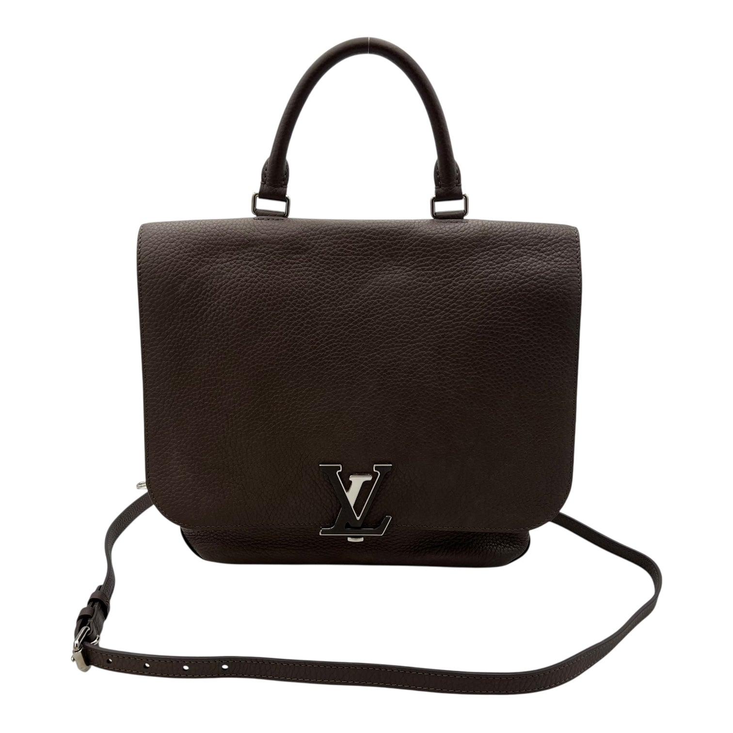 Louis Vuitton Volta Top Handle Bag Grey in Calfskin, Silver hardware_11
