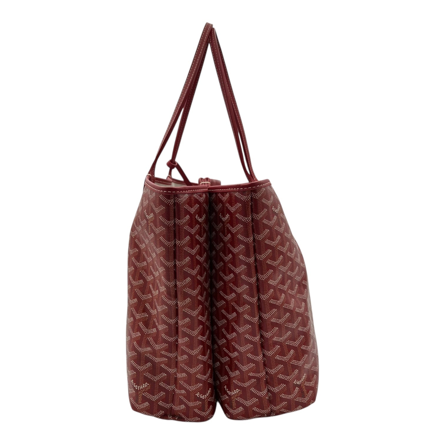 Goyard Isabelle Red Tote Bag in Coated Canvas, Silver hardware_3