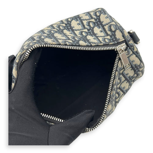 Christian Dior Roller Crossbody Bag Blue in Canvas, Silver hardware_8