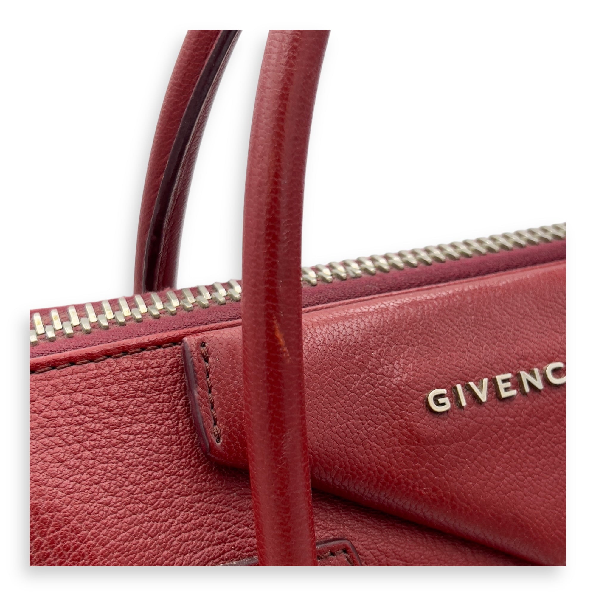 Givenchy Antigona Top Handle Bag Red in Calfskin, Gold hardware_8