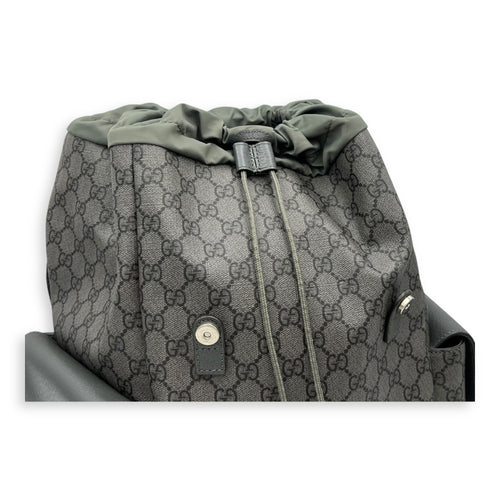 Gucci GG Backpack Grey in Coated Canvas, Gold hardware_8