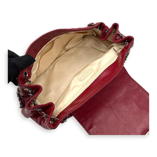 Chanel Vintage Shoulder Bag Red in Calfskin, Silver hardware_8