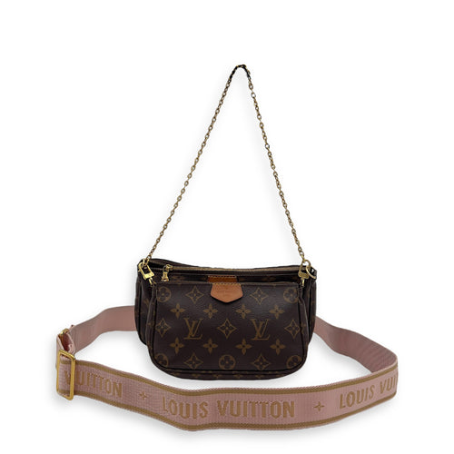 Louis Vuitton Multi-Pochette Accessoires Shoulder Bag Brown in Monogram Coated Canvas, Gold hardware_6